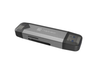 Natec Scarab 3 Lector de Tarjetas - SD,MICRO SD, USB 3.1 GEN 1, USB-A + USB-C - Color Gris