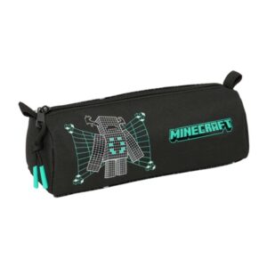 Safta Minecraft Screen Portatodo - 1 Compartimento con Cremallera - 21x8x7cm - Color Negro