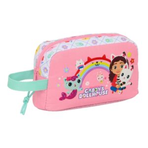 Safta Gabby's Dollhouse Bolsa Isotermica Porta Alimentos - Asa de Mano Lateral - Cremallera - 21.5x12x6.5cm - Color Rosa
