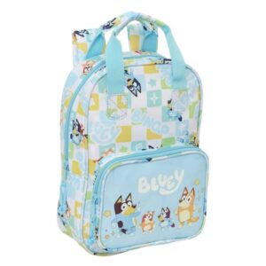 Safta Bluey Ready Mochila Infantil - Tarjeta de Identificacion Personal - Bolsillo Frontal - Hombreras Acolchadas - 20x28x8cm - Color Azul Pastel