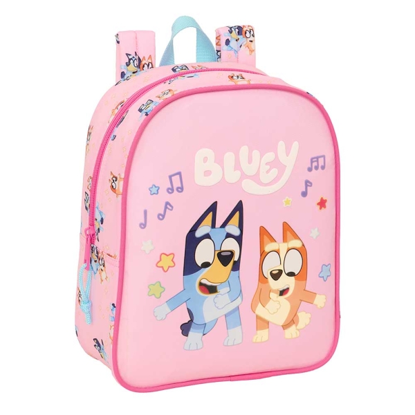Safta Bluey Dance Mochila Guarderia - 6L - Cremallera - Asa de Mano - Tarjeta de Identificacion Personal - Adaptable a Carrito - 22x27x10cm - Color Rosa