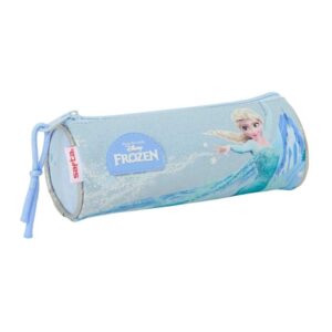 Safta Frozen Portatodo Redondo - Cremallera con Tirador - 20x7x7cm - Color Azul Pastel