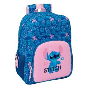 Safta Stitch Lio Mochila - Adaptable a Carro - Bolsillo Frontal - Portabotellas - Cremallera con Doble Tirador - Asa de Mano - Hombreras y Espalda Acolchada - 33x42x14cm - Color Azul Oscuro