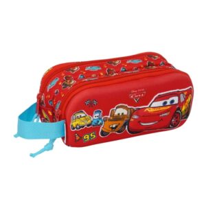 Safta Cars Portatodo 3D - 2 Compartimentos con Cremallera - Asa Lateral - Capacidad 1L - 21x8x6cm - Color Rojo