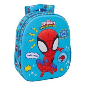 Safta Spidey Mochila 3D - Portabotellas - Hombreras Acolchadas - Asa de Mano Superior - 27x33x10cm - Color Azul