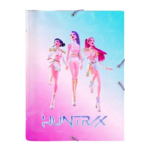 Safta K-Pop Demon Hunters Carpeta Clasificadora - Formato Folio - Cierre con Gomas Elasticas - Tapas Duras Forradas - 26x33.5x4cm - Multicolor
