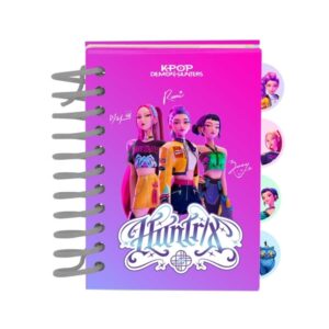 Safta K-Pop Demon Hunters Bloc de Notas - Formato A7 - 80 Hojas de 80 g/m2 - Espiral - Tapas Duras - 4 Separadores Interiores - 7.4x10.5cm - Multicolor