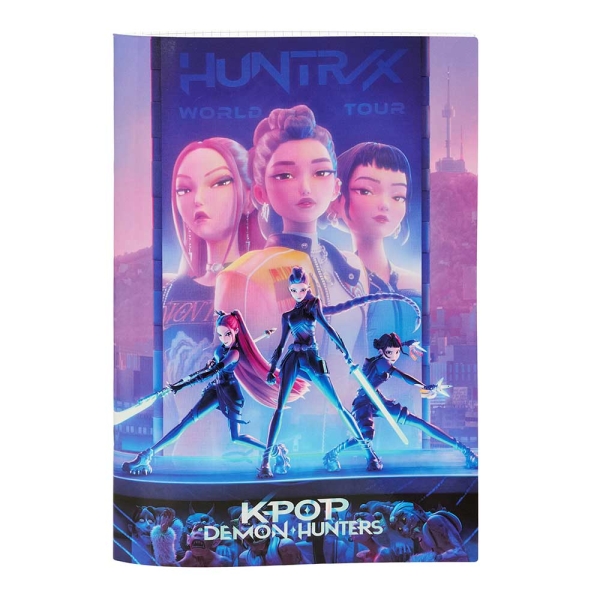 Safta K-Pop Demon Hunters Libreta Grapada - Formato A4 - Cuadricula de 5x5mm - Cantos Redondeados - 20.5x29.7cm - Multicolor
