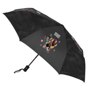Safta K-Pop Demon Hunters Energy Paraguas Automatico - Plegable - Cupula con 8 Paneles - Diametro de 58cm - Asa Engomada - Poliester - Color Negro