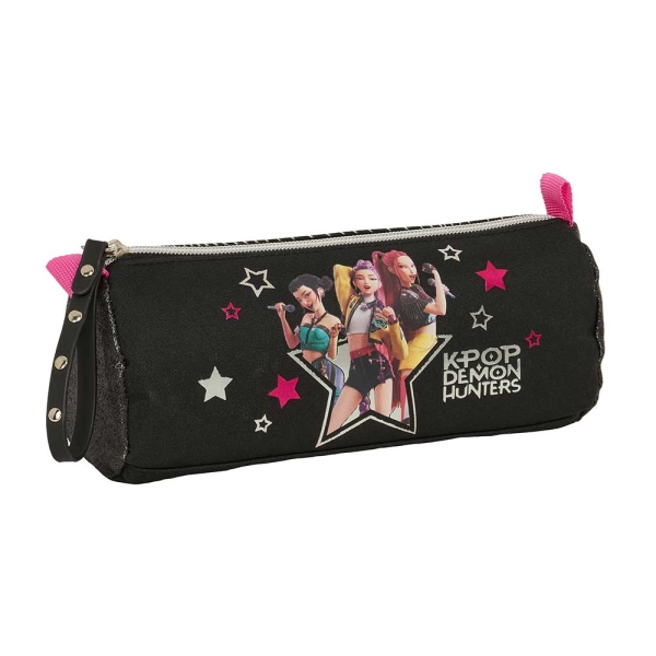 Safta K-Pop Demon Hunters Energy Portatodo - 1 Compartimento con Cremallera - 21x8x7cm - Color Negro