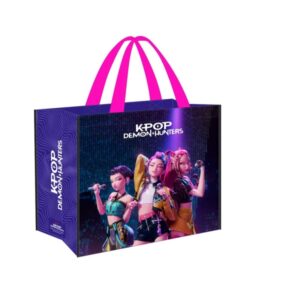 Safta K-Pop Demon Hunters Shopper Bolsa Reutilizable - 36 Litros - Asas de Mano - Polipropileno - 45x40x20cm - Color Azul Noche