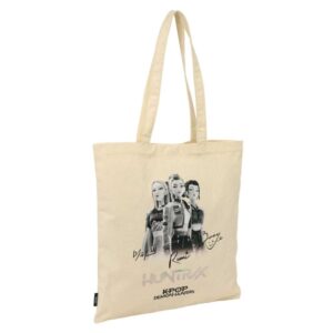 Safta K-Pop Demon Hunters Tour Tote Bag Bolsa de Tela - Asas de Mano - 38x42cm - Color Beige