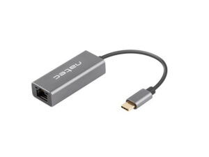 Natec Cricket Adaptador de Red Ethernet USB-C 3.1 a RJ45 1GB - Transferencia de Datos Rapida y Fiable - Color Gris
