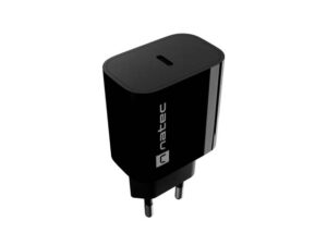 Natec Ribera Cargador de Pared 20W - 1xUSB-C - Carga Rapida - Color Negro