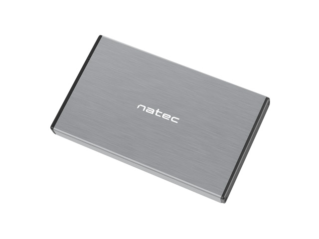 Natec Rhino GO Caja Externa para Discos HDD/SSD SATA 2.5" - USB 3.0 - Compatible con Discos de Hasta 4TB - Plug and Play - Color Gris