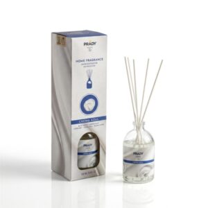 Prady Ambientador Mikado Crema Azul - Frasco de Cristal 100ml y Varitas Difusoras