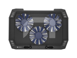 Natec Oriole Base Refrigeradora para Portatil de 17.3" - 3 Ventiladores de 120 mm - Control de Velocidad - Iluminacion Led - Hub de 2 Puertos USB-A - Color Negro
