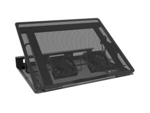 Natec Tern 2 Base Refrigeradora para Portatil de 17.3" - 2 Ventiladores Magneticos de 80 mm - Control de Velocidad - Solida Construccion Metalica - Color Negro