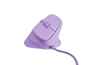 Natec Crake 2 Pro Raton Optico Vertical - 12.800 dpi - Programable - Ergonomico - Ilumincacion RGB Personalizable - Color Lavanda