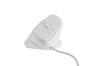 Natec Crake 2 Pro Raton Optico Vertical - 12.800 dpi - Programable - Ergonomico - Ilumincacion RGB Personalizable - Color Blanco
