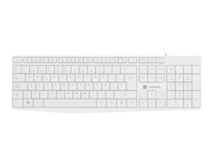 Natec Nautilus Teclado  Multimedia USB - 106 Teclas Membrana - Resistente a Salpicaduras - Color Blanco