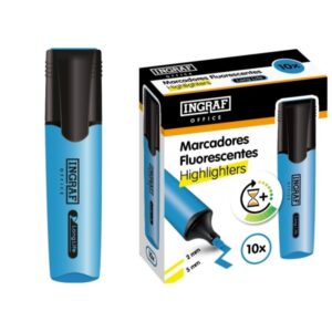 Ingraf Long-Life Marcador Fluorescente - Punta Biselada - Trazo 2-5mm - Tinta Base de Agua - Color Rosa