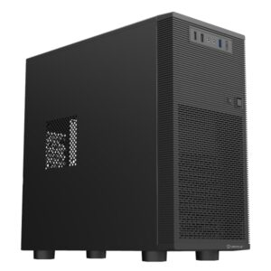 Unykach Aero C15 Caja MicroATX - Fuente de Alimentacion 500W Incluida - Tamaño Disco Soportado  1x 3.5" ,  2 x 2.5" - 1 x USB-A 3.0 2 x USB-A 2.0 1 x USB-C 3.0 y Audio - Negro