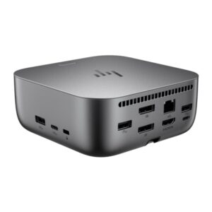 HP Dock G6 100W Thunderbolt 4 con 8 Puertos - 2xUSB-C, 3xUSB-A, 2xDisplay Port, 1xHDMI, 1xRJ-45 - Alimentacion hasta 100W via USB‑C PD - Color Gris