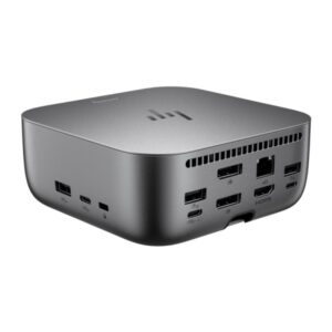 HP Dock G6 280W Thunderbolt 4 con 11 Puertos - 3xUSB-C, 5xUSB-A, 2xDisplay Port, 1xHDMI, 1xRJ-45 - Alimentacion hasta 100W via USB‑C PD - Color Gris
