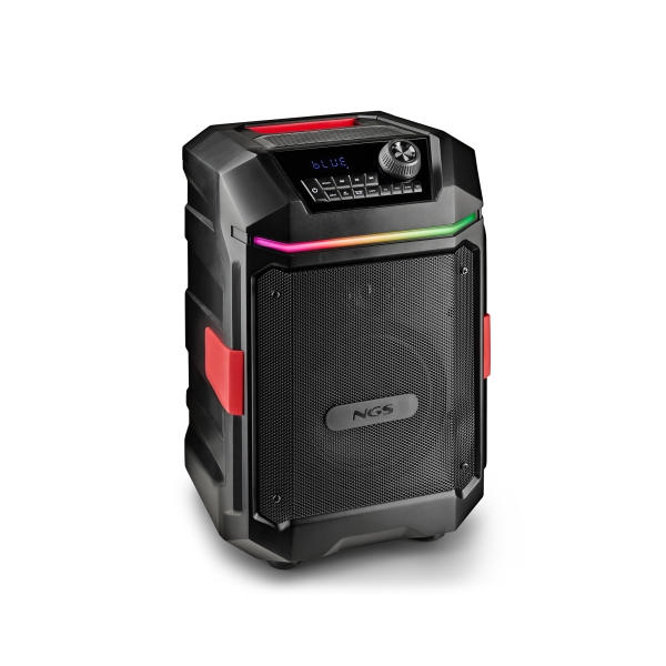 NGS Wild Bash Compact Altavoz Premium 200W - Bluetooth 5.4 - USB y AUX - Iluminacion LED - IPX6 - Color Negro