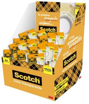 Scotch 508 Cinta Adhesiva 19mm x 33m - Facil de Cortar - Transparente