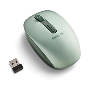 NGS Fog Dual Raton Inalambrico 1600 dpi - Bluetooth 5.2 y 2.4 GHz - 3 Botones - Silencioso - Color Verde