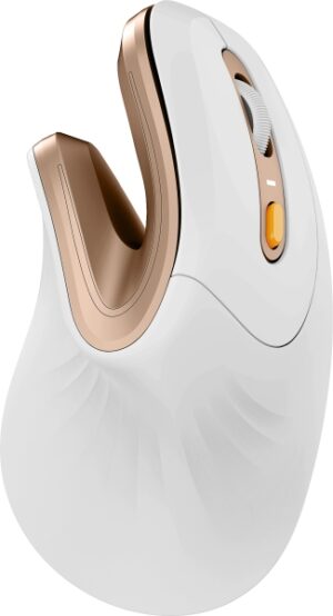 ProtoArc EM11 NL Raton Vertical Ergonomico Inalambrico - 2400 dpi - Bluetooth + 2.4Ghz - Bateria Recargable - Multidispositivo - Color Blanco