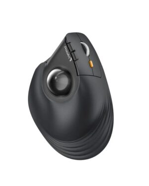 ProtoArc EM05 NL Raton Vertical Trackball Ergonomico Inalambrico - 1600 dpi - Bluetooth + 2.4Ghz - Bateria Recargable - Multidispositivo - Color Negro y Naranja