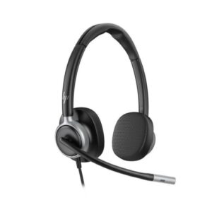 HP Poly Mission 625 Auriculares con Microfono - Almohadillas Polipiel Acolchadas - Controles en Cable