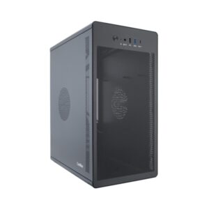 Coolbox M100 Caja Torre MicroATX - Tamaño Disco Soportado 3.5", 2.5" - USB-A 3.2 Gen1, USB-C 3.2, USB-A 2.0 Gen1 y Audio HD - FullMetal - Color Negro
