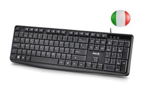 NGS Funky V4 Teclado USB - QWERTY Portugues - 12 Teclas Multimedia - Teclas de Membrana Silenciosas - Inclinacion Ajustable - Cable 1.5m - Color Negro
