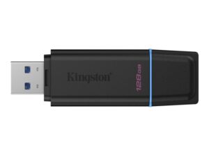 Kingston DataTraveler Exodia Memoria USB 128GB - USB 3.2 Gen 1 - Con Tapa - Enganche para Llavero - Color Negro (Pendrive)