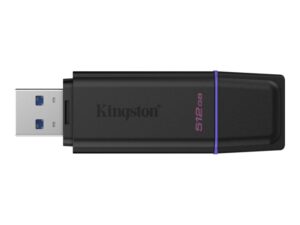 Kingston DataTraveler Exodia Memoria USB 512GB - USB 3.2 Gen 1 - Con Tapa - Enganche para Llavero - Color Negro (Pendrive)