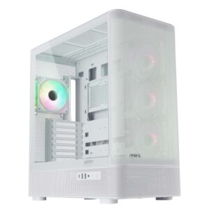 Abysm Danube Sava H500 II Torre ATX - Lateral de Cristal Templado - 3.5" y 2.5" - USB-A, USB-C y Audio - 4 Ventiladores ARGB Instalados -  Color Blanco