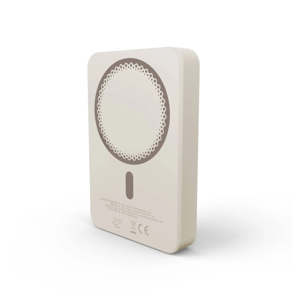 Energy Sistem Magnetic Powerbank Inalambrico Magnetico 10000 mAh - 15W Carga Inalambrica, 20W por Cable - Carga Inteligente y Rapida - Carga Simultanea - Sensor NTC - USB-C - Color Crema