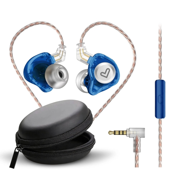 Energy Sistem Monitor Earphones Auriculares Intrauditivos - Microfono Integrado - Control de Reproduccion - Conector Jack 3.5 mm - Cable 120 cm - Color Azul