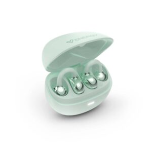Energy Sistem StreetPods Auriculares Open Sound - True Wireless Stereo - Bluetooth 6.0 - Hasta 20 Autonomia - Microfono y Asistente de Voz Integrado - Diseño Curved-Fit Tipo Pendiente - Color Verde