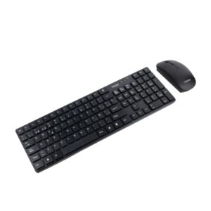 Tooq TQKMW-3102-B Pack de Teclado Inalambrico - Disposicion QWERTY ES + Raton Inalambrico 1600dpi - Slim - 4 Botones - Uso Ambidiestro - Color Negro