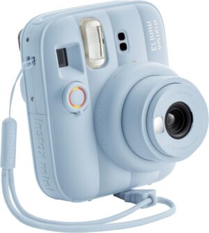 Fujifilm Instax Mini 13 Frost Blue Camara Instantanea - Tamaño de Imagen 62x46mm - Flash Auto - Exposicion Automatica - Mini Espejo para Selfies - Modo Primer Plano