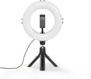 Hama SpotLight Smart 80 II Aro de Luz LED para Smartphones - Diametro 21cm - Temperatura de Color Ajustable