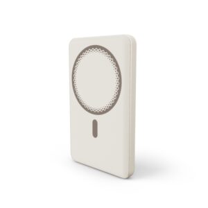 Energy Sistem Magnetic Powerbank Inalambrico Magnetico 5000 mAh - 15W Carga Inalambrica, 20W por Cable - Carga Inteligente y Rapida - Carga Simultanea - Sensor NTC - USB-C - Color Crema