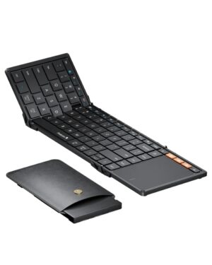 ProtoArc XK01-TP Teclado Portatil Plegable en Triptico - Bluetooth -  Con Touchpad - Conexion de hasta 3 Dispositivos - Color Negro